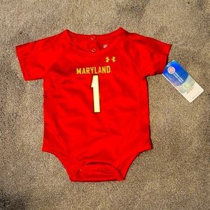 NWT Under Armour Maryland Baby Onesie Size 9/12 mon